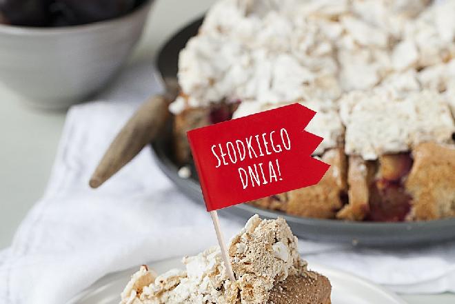 Ciasto śliwkowe z bezą cynamonową